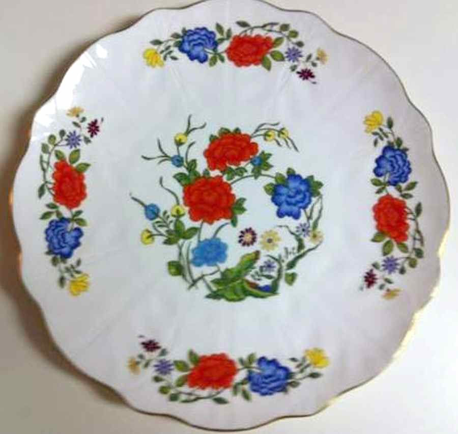 Famille Rose Cake Plate by John  Aynsley & Sons-1