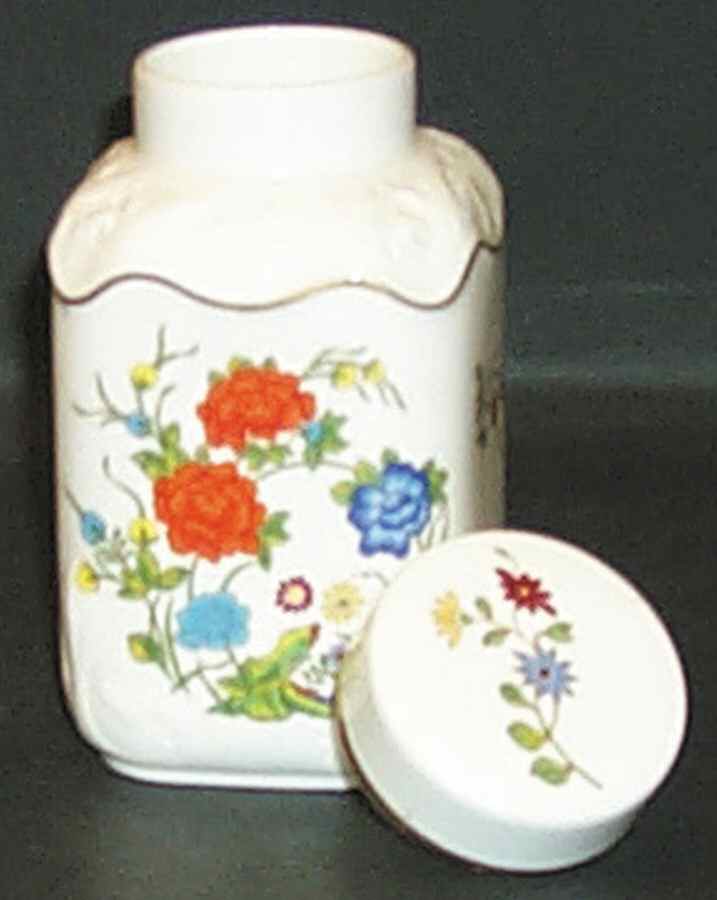 Famille Rose Tea Caddy & Lid by John  Aynsley & Sons-1