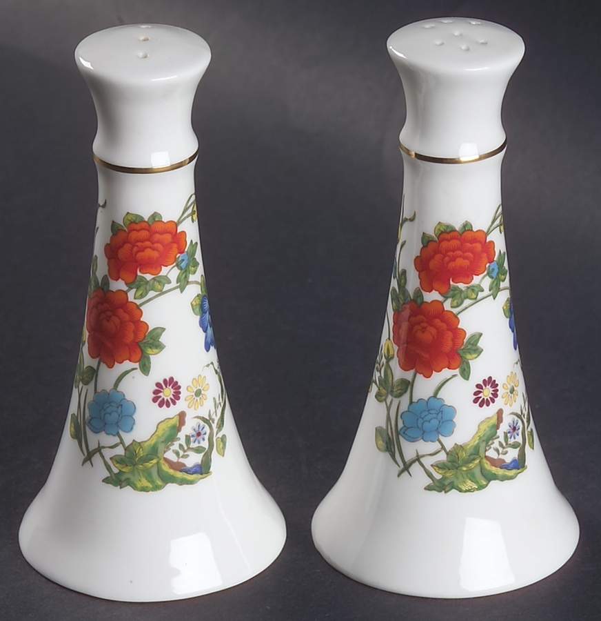 Famille Rose Salt & Pepper Set by John  Aynsley & Sons-1