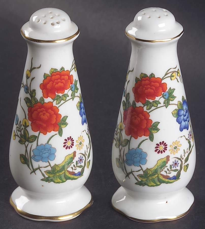 Famille Rose Salt & Pepper Set by John  Aynsley & Sons-1