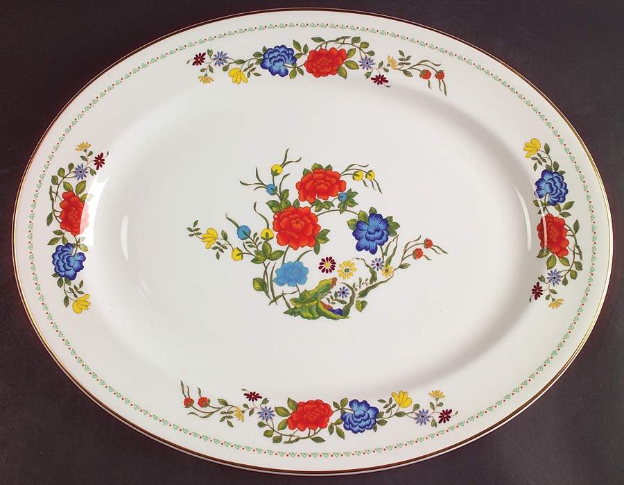 Famille Rose 16" Oval Serving Platter by John  Aynsley & Sons-1