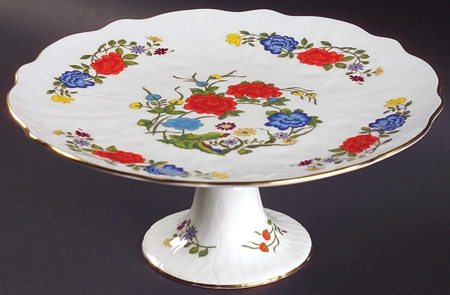Famille Rose 10" Diameter Pedestal Cake Stand by John  Aynsley & Sons-1