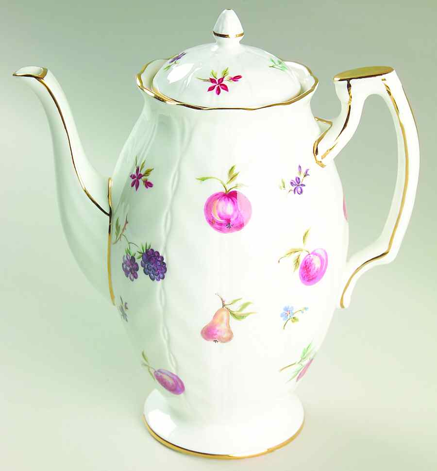 Florida White Mini Coffee Pot & Lid by John  Aynsley & Sons-1