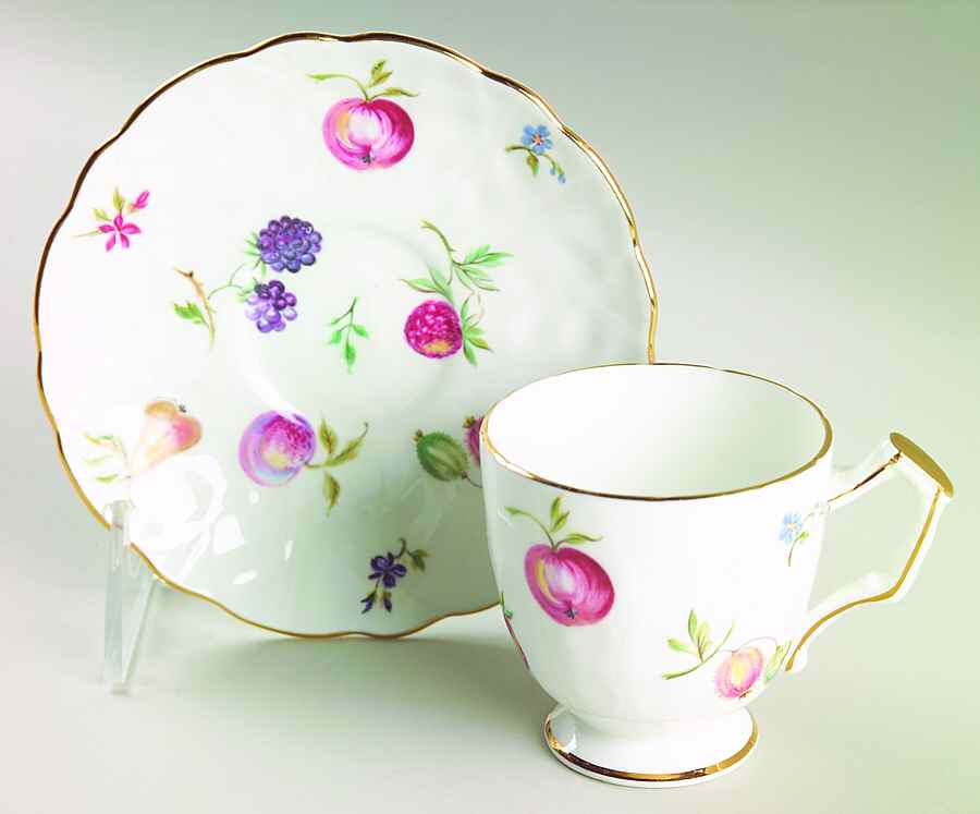 Florida White Footed Demitasse Cup & Saucer Set by John  Aynsley & Sons-1