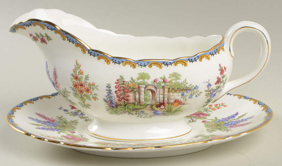 Garden Gate Gravy Boat & Underplate by John  Aynsley & Sons-1