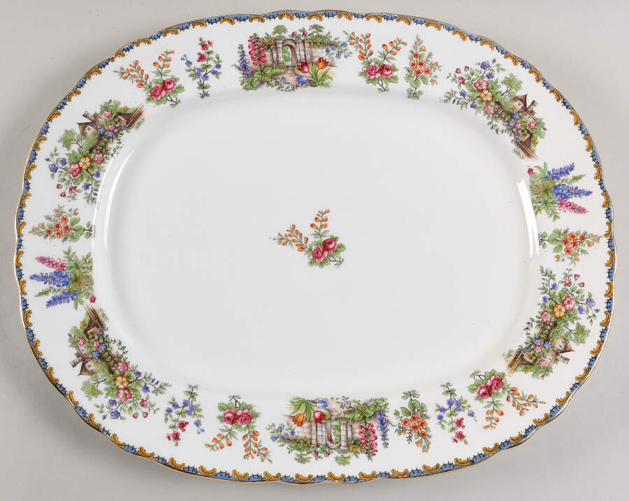 Garden Gate 15" Oval Serving Platter by John  Aynsley & Sons-1