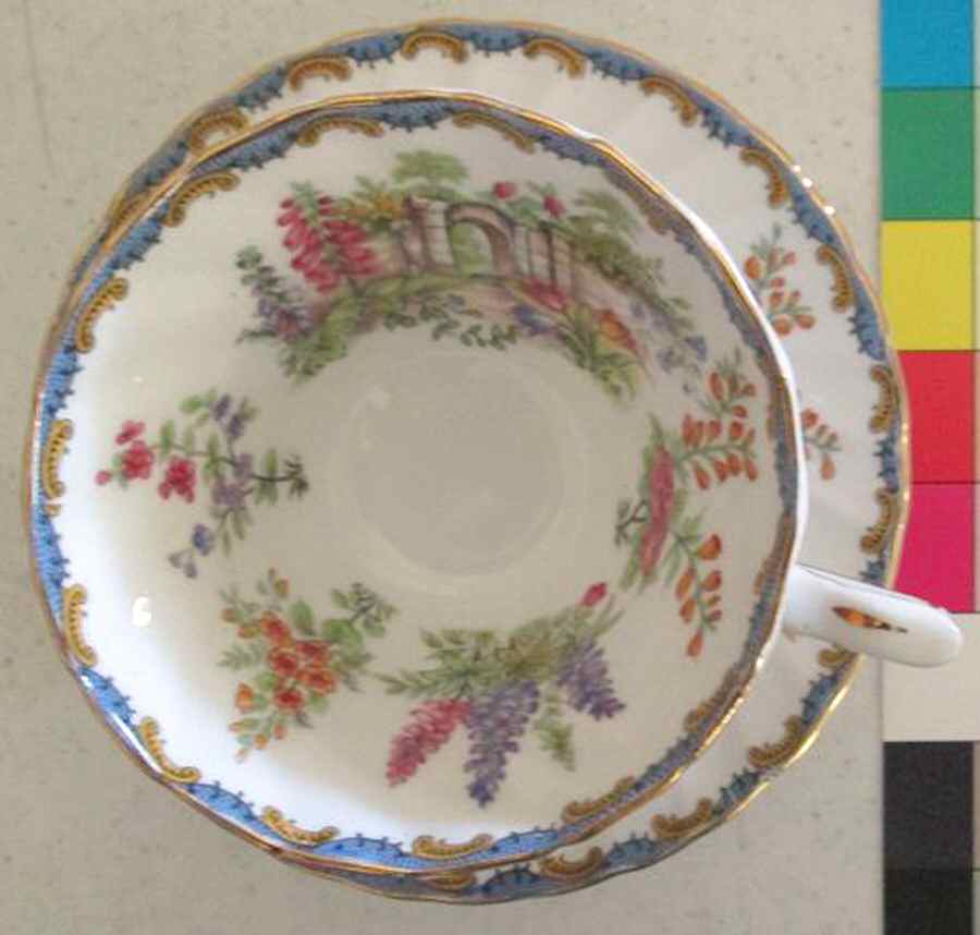 Garden Gate Footed Cup & Saucer Set by John  Aynsley & Sons-1