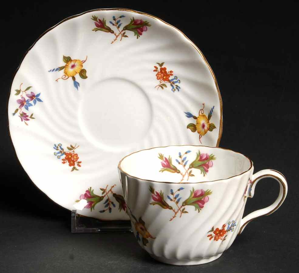 Gaiety Flat Demitasse Cup & Saucer Set by John  Aynsley & Sons-1