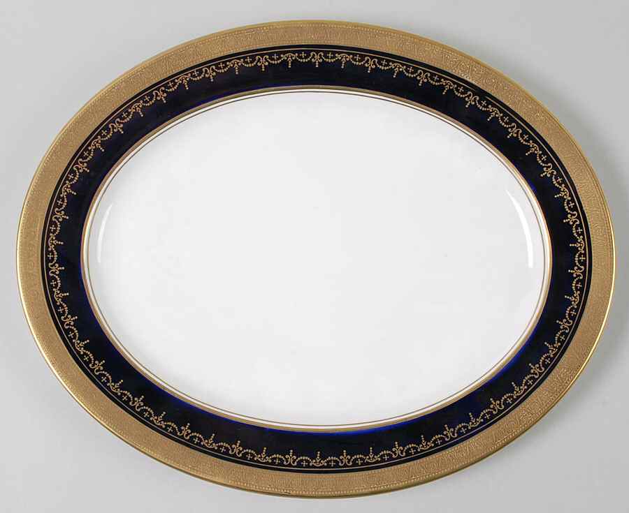 Georgian Cobalt 13" Oval Serving Platter by John  Aynsley & Sons-1