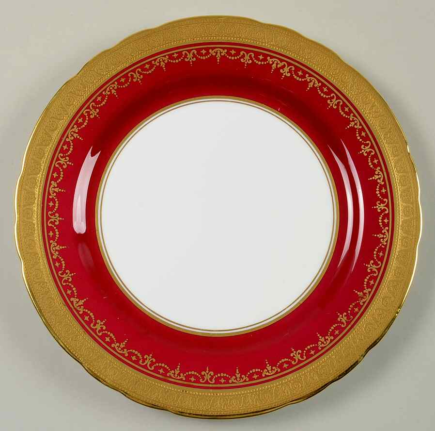 Georgian Maroon (Scalloped) Salad Plate by John  Aynsley & Sons-1