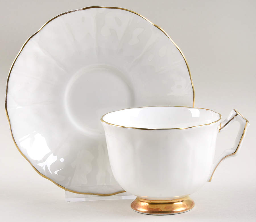 Golden Crocus (Coupe) Footed Cup & Saucer Set by John  Aynsley & Sons-1