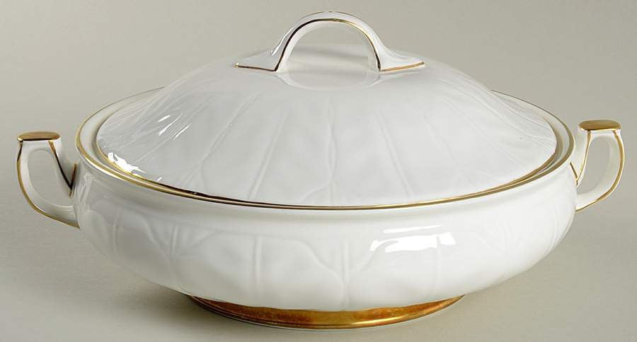 Golden Crocus (Coupe) Round Covered Vegetable by John  Aynsley & Sons-1