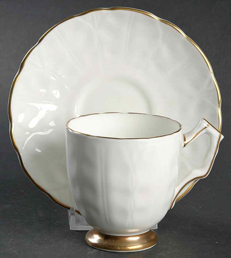 Golden Crocus (Coupe) Footed Demitasse Cup & Saucer Set by John  Aynsley & Sons-1