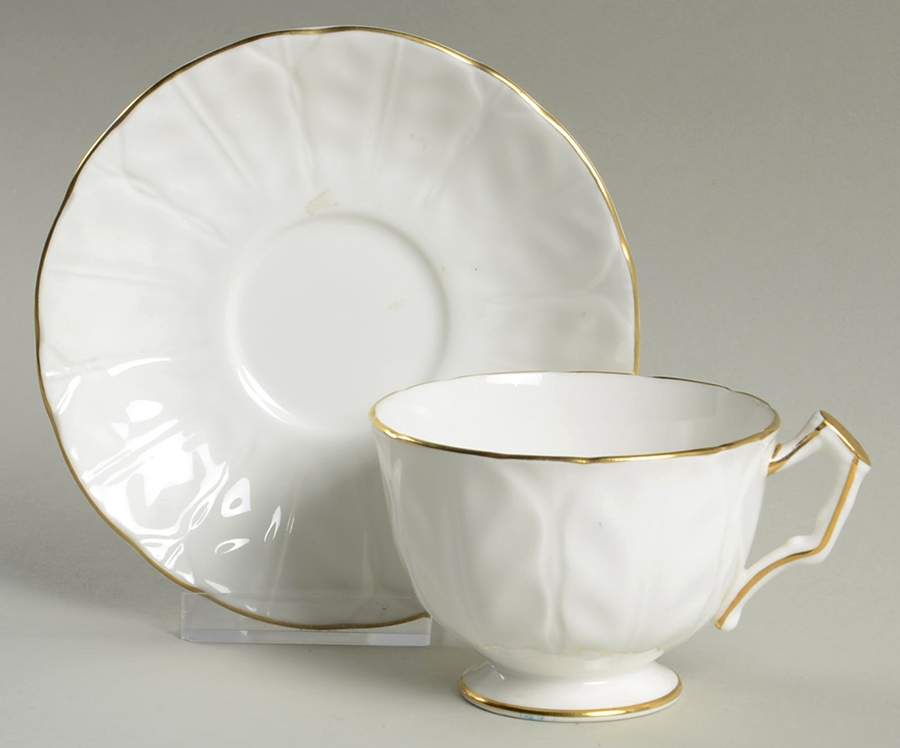 Golden Crocus (Coupe) Footed Cup & Saucer Set by John  Aynsley & Sons-1