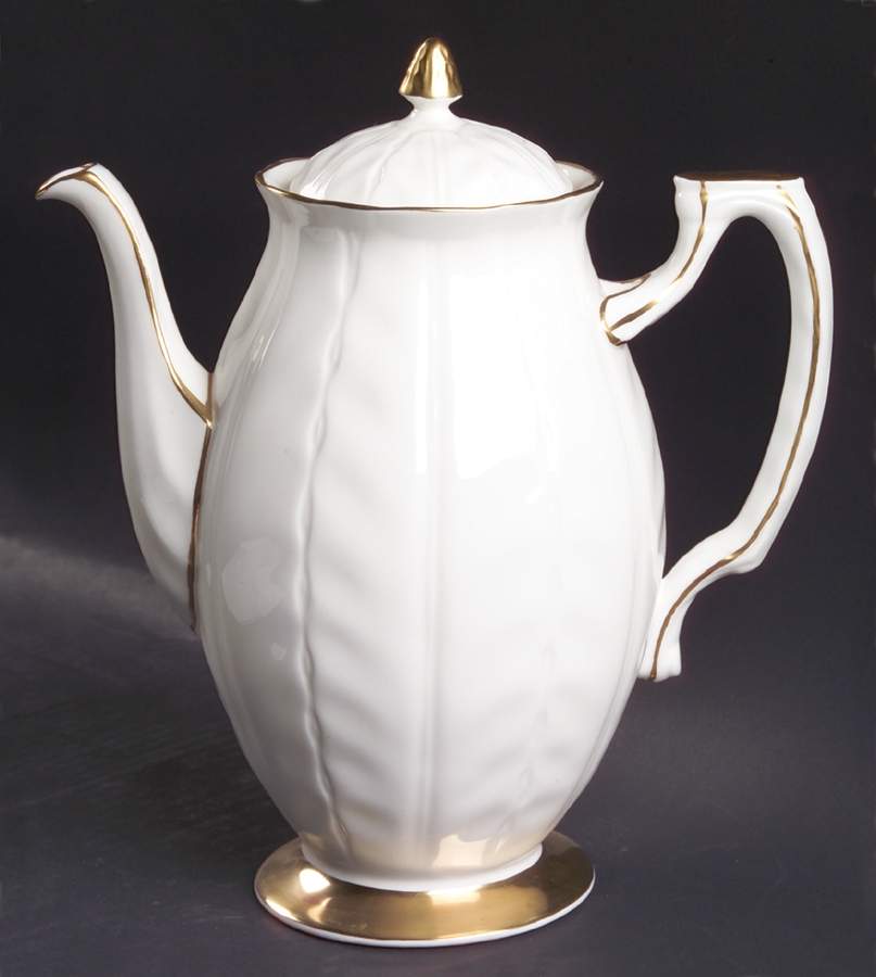 Golden Crocus (Coupe) Coffee Pot & Lid by John  Aynsley & Sons-1