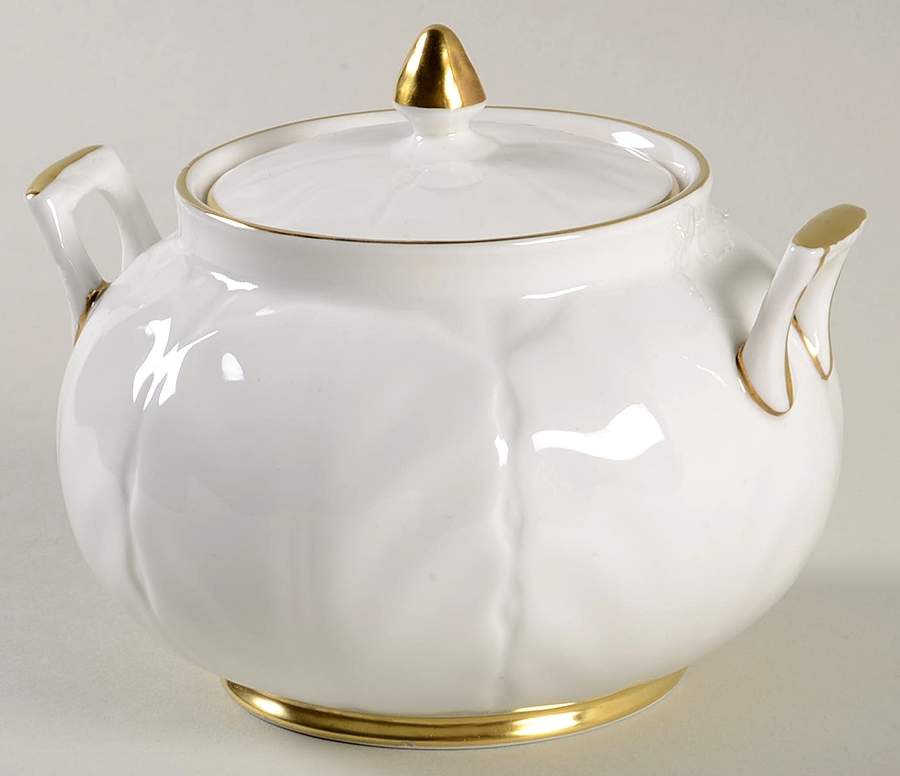 Golden Crocus (Coupe) Sugar Bowl & Lid by John  Aynsley & Sons-1