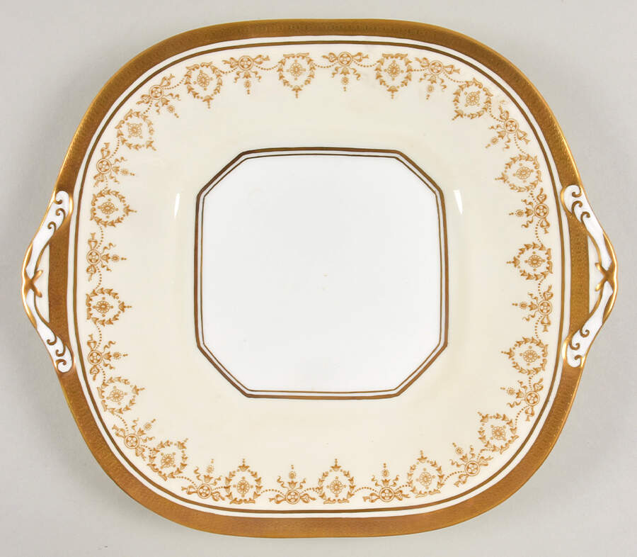 Gold Dowery Square Handled Cake Plate by John  Aynsley & Sons-1