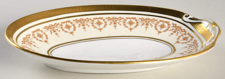 Gold Dowery Pickle Dish by John  Aynsley & Sons-1