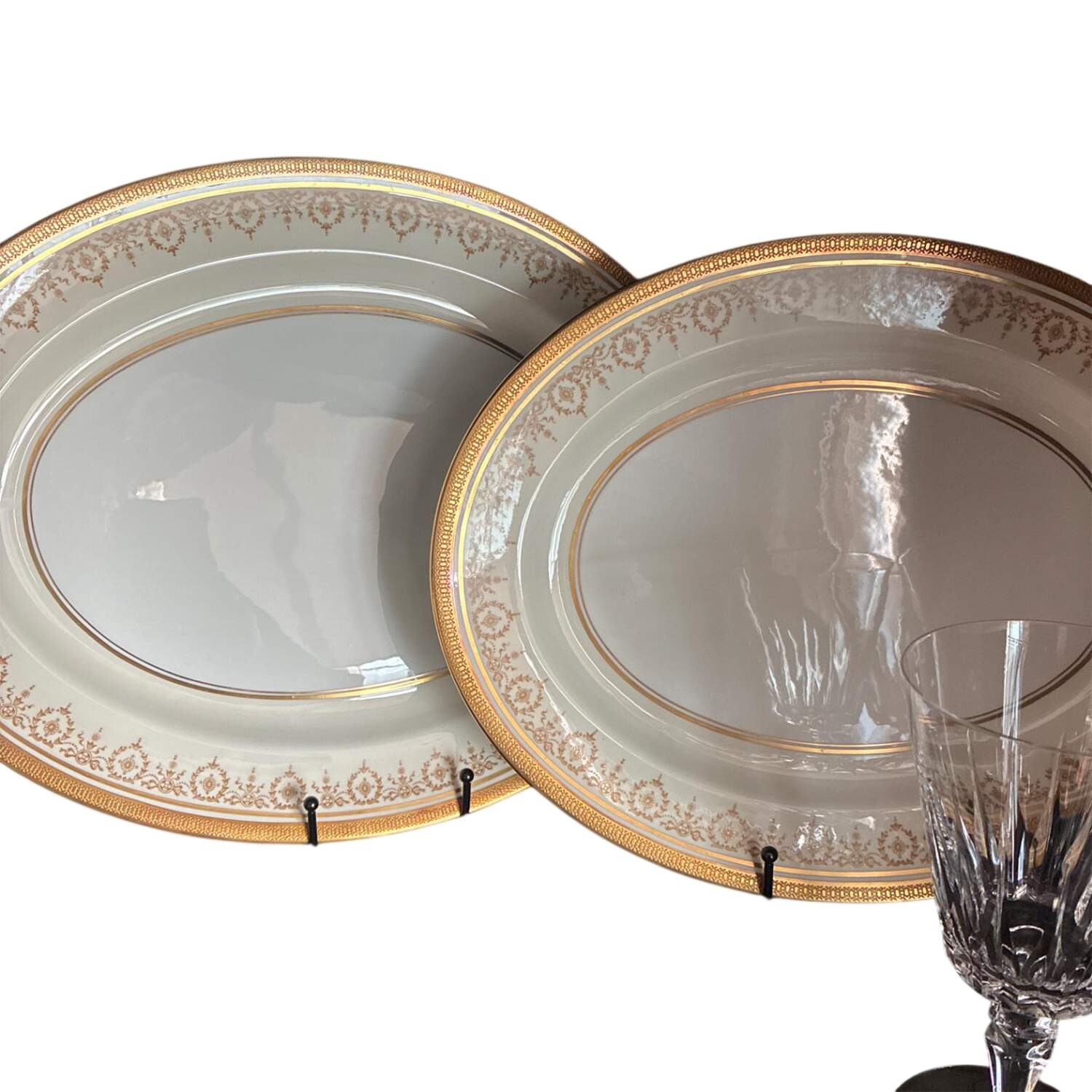 Gold Dowery 14" Oval Serving Platter by John  Aynsley & Sons-1