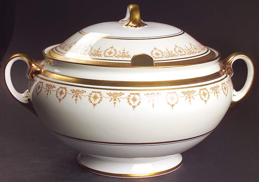 Gold Dowery Tureen &  Lid by John  Aynsley & Sons-1