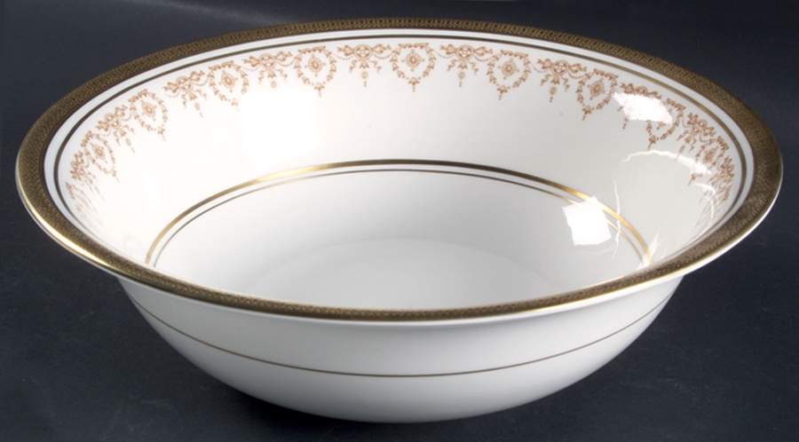 Gold Dowery 9" Salad Serving Bowl by John  Aynsley & Sons-1