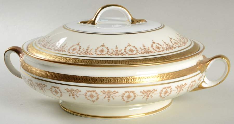 Gold Dowery Round Covered Vegetable by John  Aynsley & Sons-1