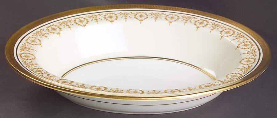 Gold Dowery 10" Oval Vegetable Bowl by John  Aynsley & Sons-1