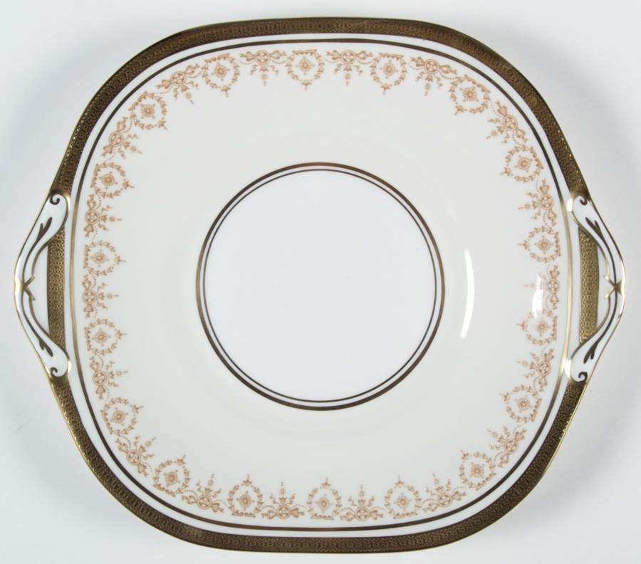 Gold Dowery Square Handled Cake Plate by John  Aynsley & Sons-1