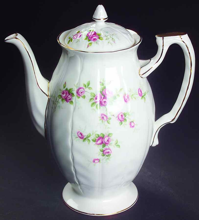 Grotto Rose Coffee Pot & Lid by John  Aynsley & Sons-1