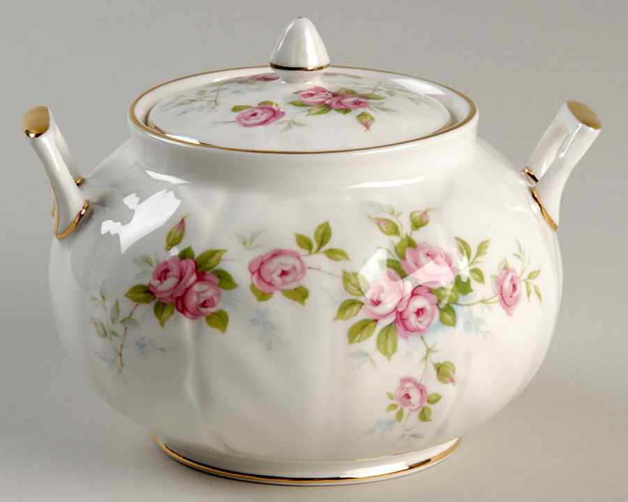 Grotto Rose Sugar Bowl & Lid by John  Aynsley & Sons-1