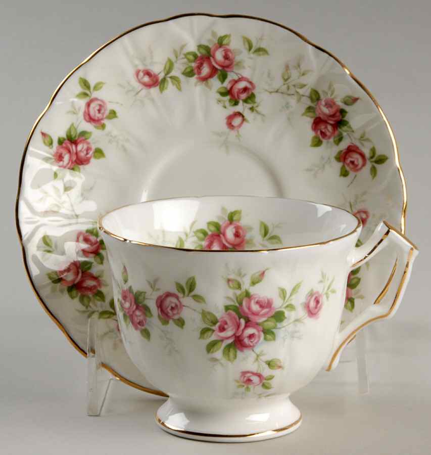 Grotto Rose Footed Cup & Saucer Set by John  Aynsley & Sons-1
