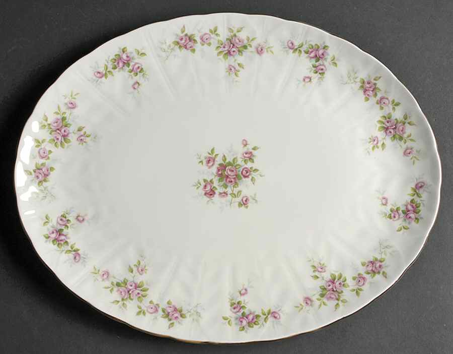 Grotto Rose 14" Oval Serving Platter by John  Aynsley & Sons-1