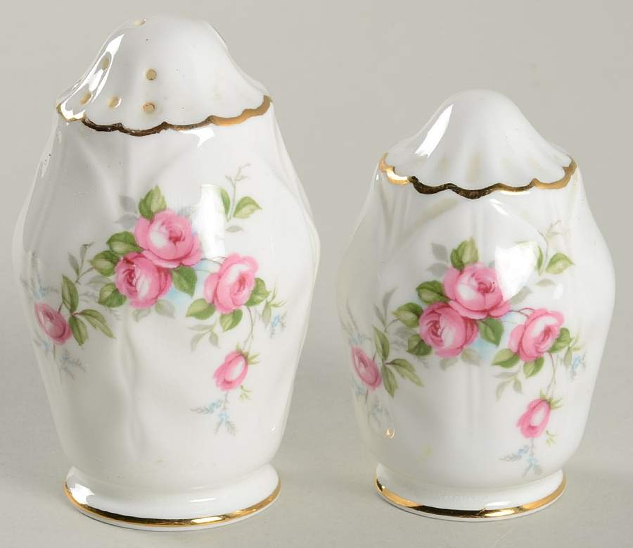 Grotto Rose Salt & Pepper Set by John  Aynsley & Sons-1