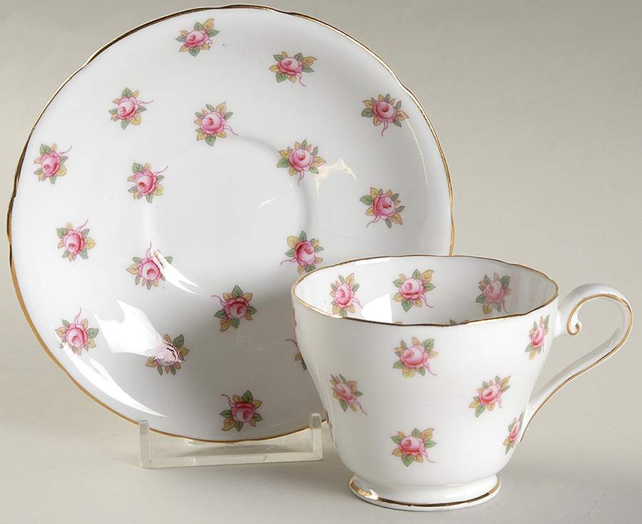 Hathaway Footed Demitasse Cup & Saucer Set by John  Aynsley & Sons-1