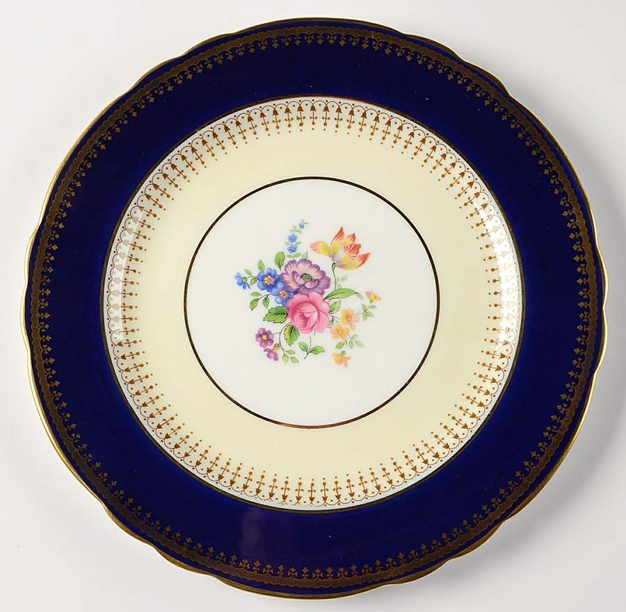 Hatfield Cobalt Blue Luncheon Plate by John  Aynsley & Sons-1