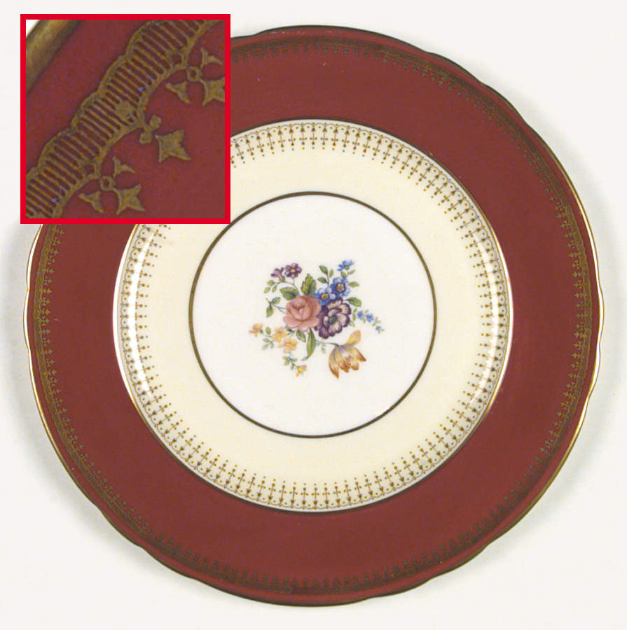 Hatfield Maroon Dinner Plate by John  Aynsley & Sons-1