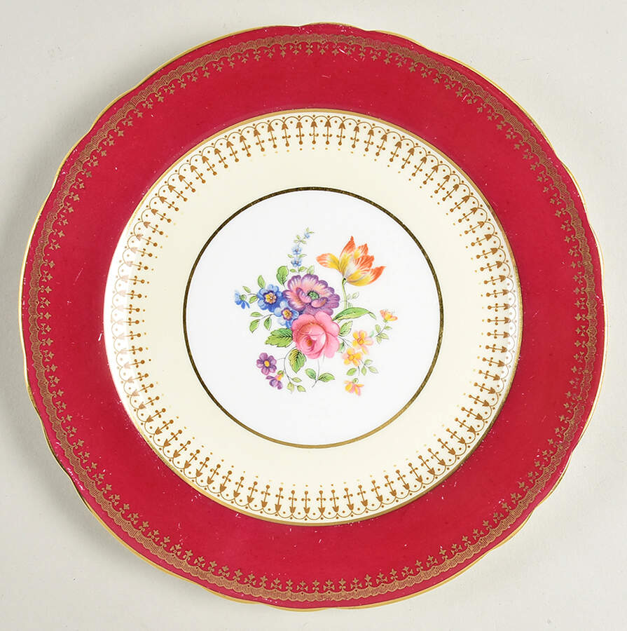 Hatfield Maroon Salad Plate by John  Aynsley & Sons-1