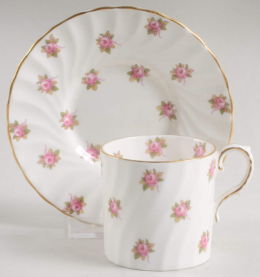 Hathaway Flat Demitasse Cup & Saucer Set by John  Aynsley & Sons-1