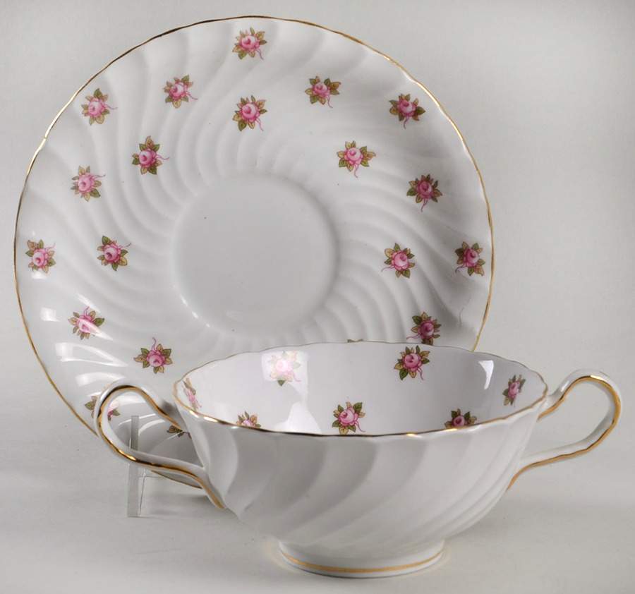 Hathaway Footed Cream Soup Bowl & Saucer Set by John  Aynsley & Sons-1