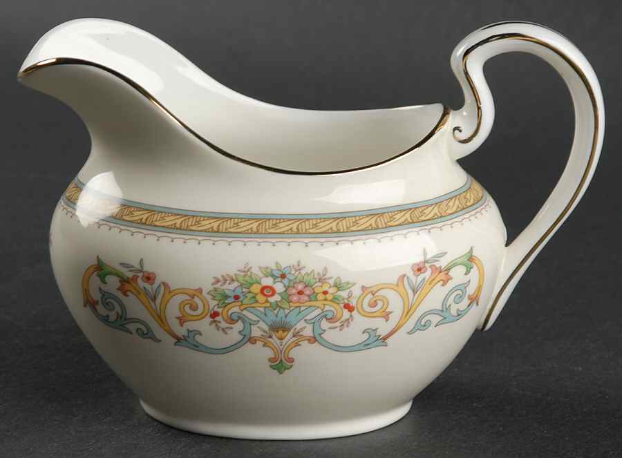Henley (Smooth, Gold Trim, Blue Backstamp) Creamer by John  Aynsley & Sons-1
