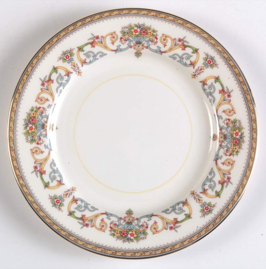 Henley (Smooth, Gold Trim, Blue Backstamp) Bread & Butter Plate by John  Aynsley & Sons-1