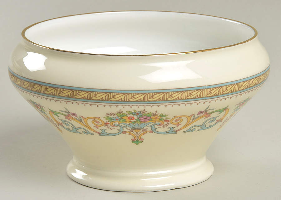 Henley (Smooth, Gold Trim, Green Backstamp) Open Sugar Bowl by John  Aynsley & Sons-1