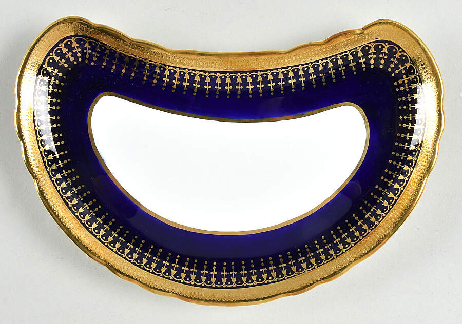 Hertford Cobalt (Scalloped) Crescent Salad Plate by John  Aynsley & Sons-1