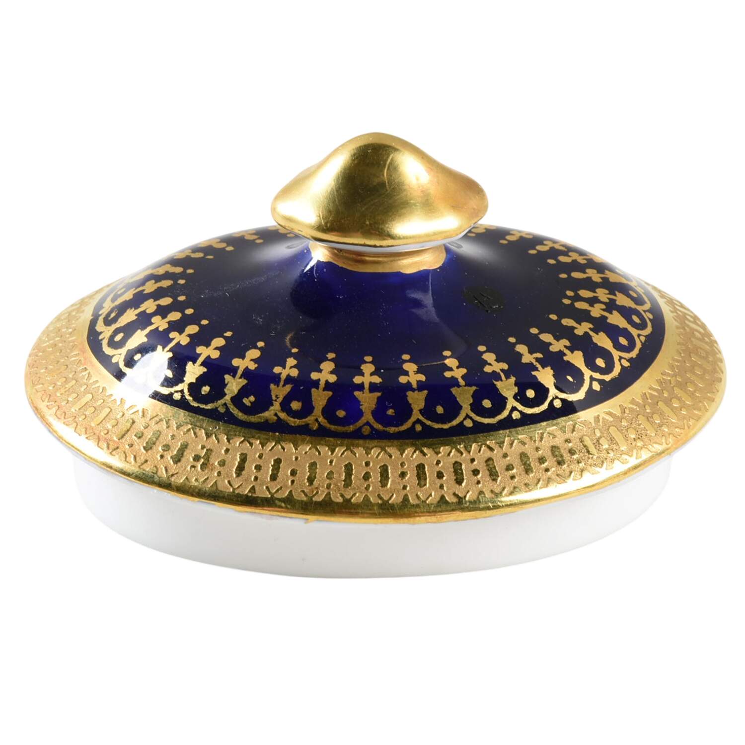 Hertford Cobalt (Scalloped) Lid for Sugar Bowl by John  Aynsley & Sons-1