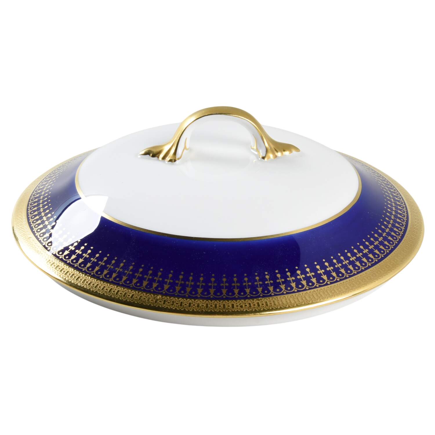 Hertford Cobalt (Scalloped) Lid for Round Vegetable by John  Aynsley & Sons-1
