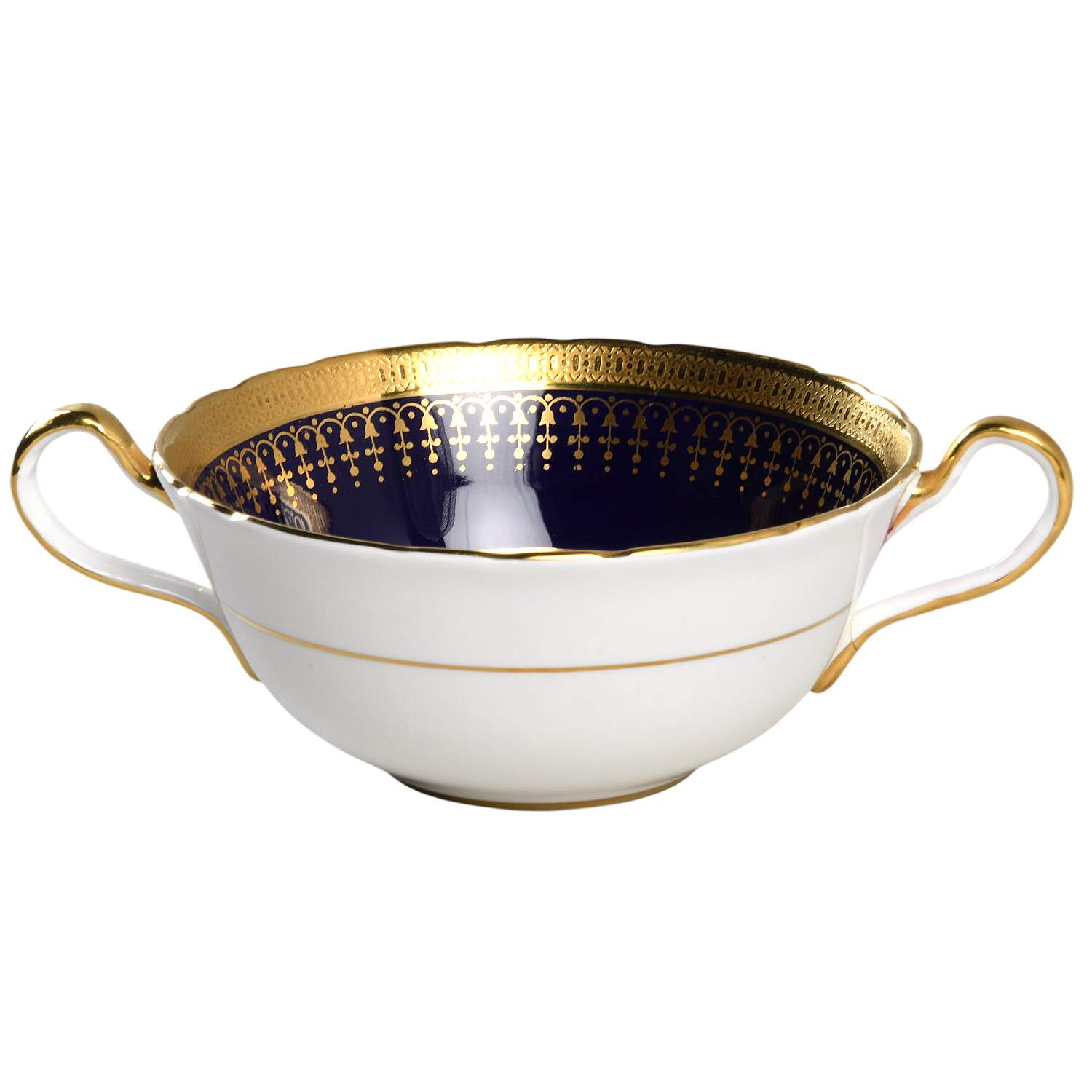 Hertford Cobalt (Scalloped) Flat Cream Soup Bowl by John  Aynsley & Sons-1