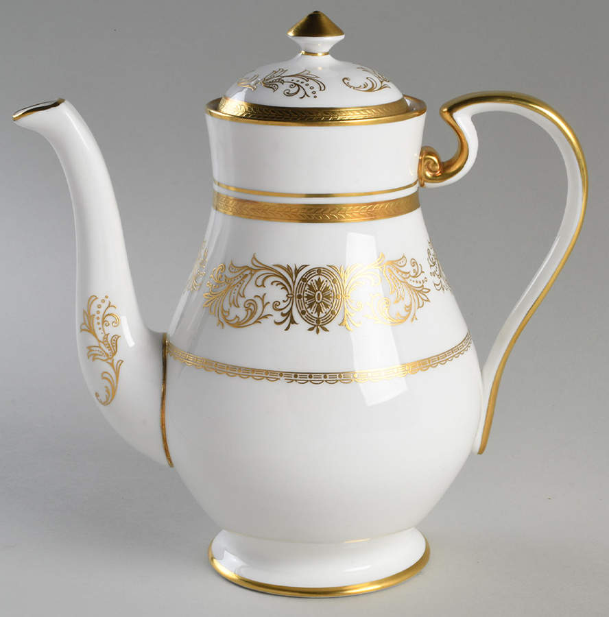 Imperial Gold Coffee Pot & Lid by John  Aynsley & Sons-1
