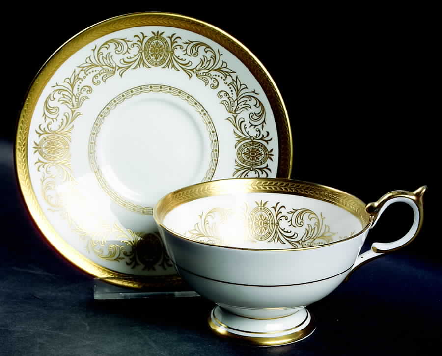 Imperial Gold Footed Cup & Saucer Set by John  Aynsley & Sons-1