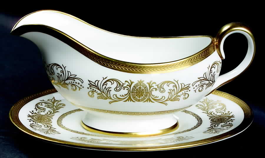 Imperial Gold Gravy Boat & Underplate by John  Aynsley & Sons-1