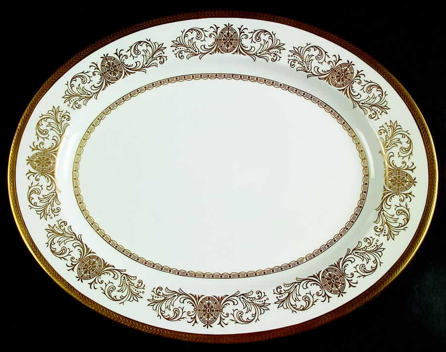 Imperial Gold 13" Oval Serving Platter by John  Aynsley & Sons-1